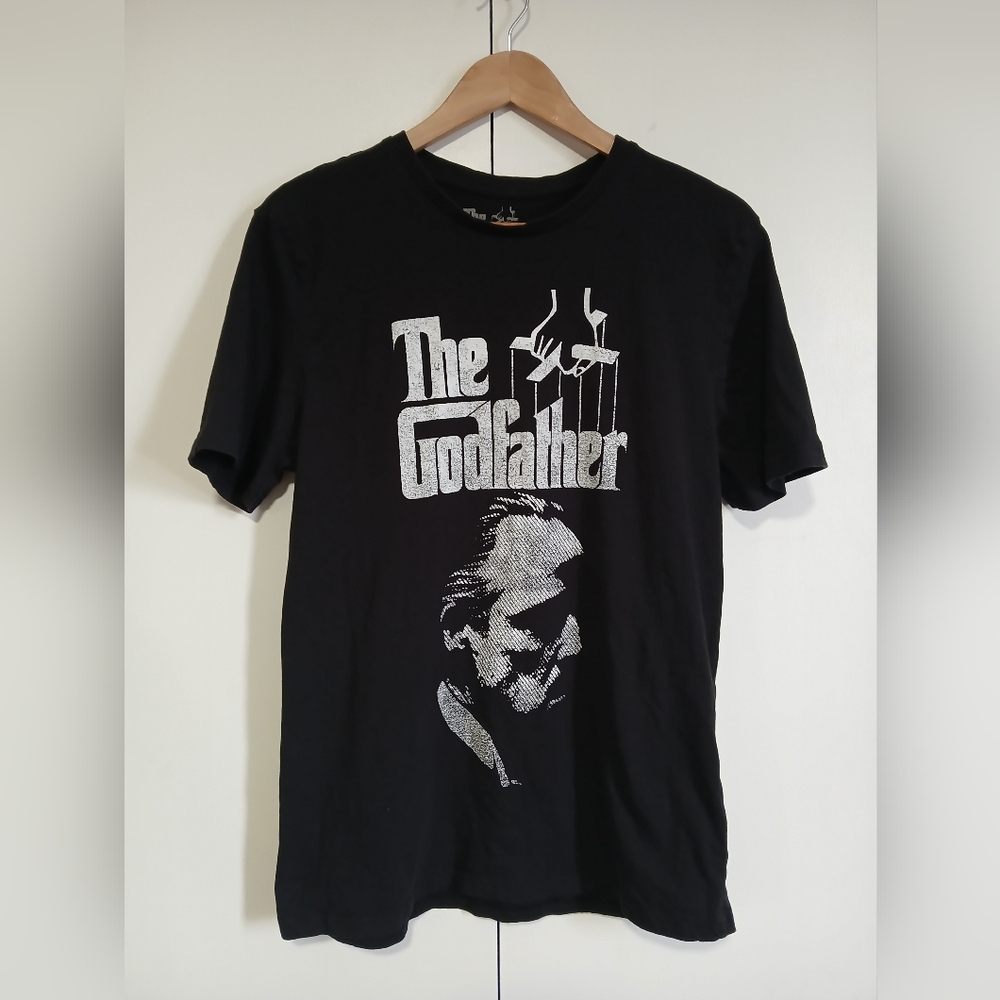 The Godfather Movie Logo Tee M Black Graphic Shirt Puppet Strings